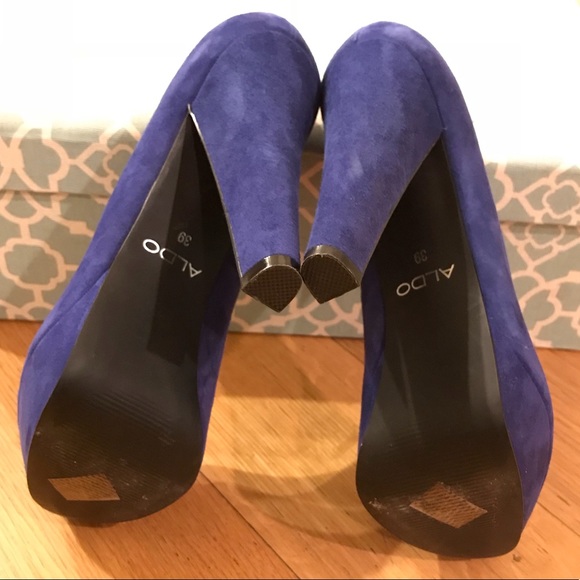 ALDO Royal Blue Genuine Suede Platform Pumps - Picture 4 of 8